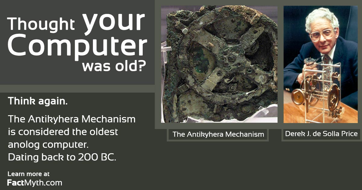 The Antikythera Mechanism is the Oldest Analog Computer