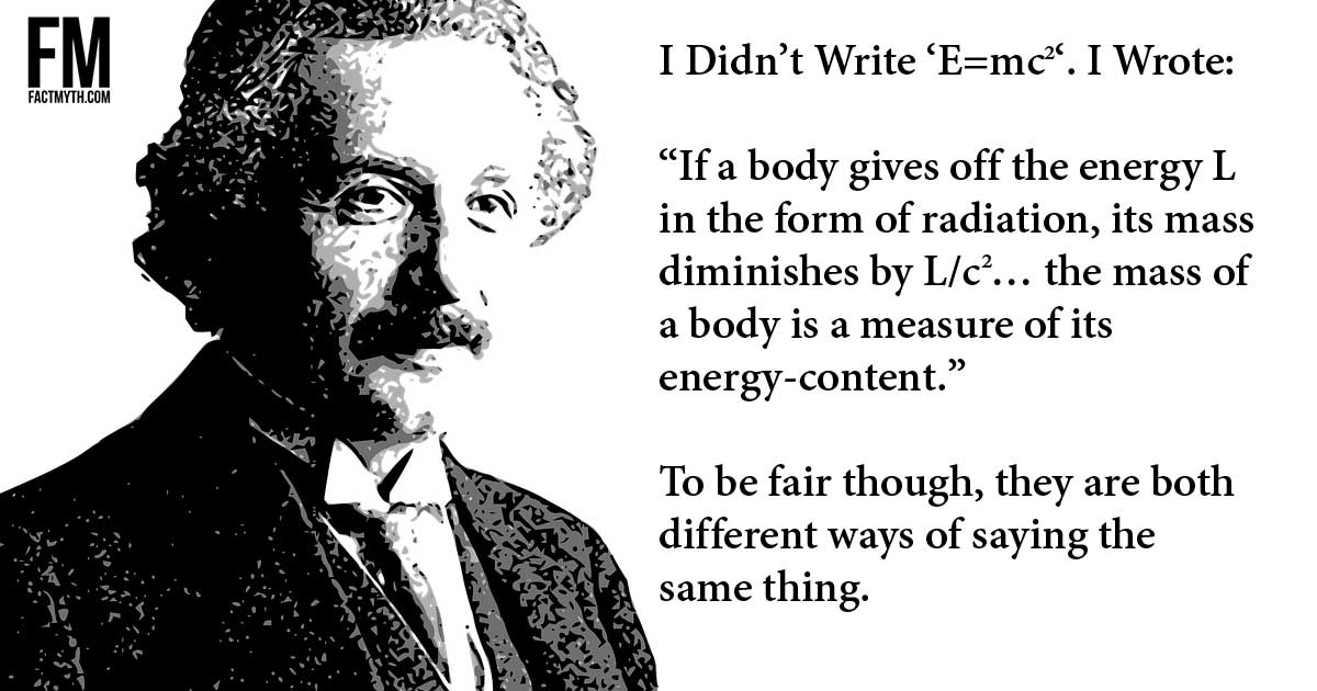 Einstein didn't write emc2