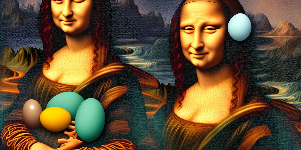 Mona Lisa painted with eggs